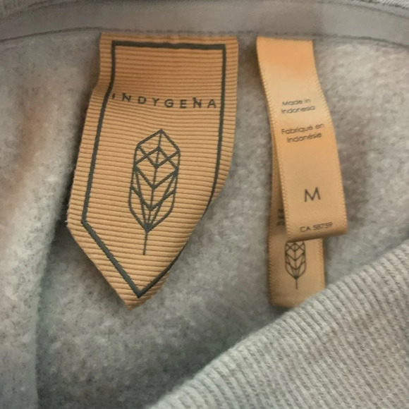 Indygena Women’s Grey Hooded Pullover Tunic Sweater Size Medium  Athleisure - Picture 3 of 15